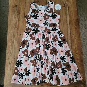2/$30 NWT Brown & Pink Floral Tank Dress